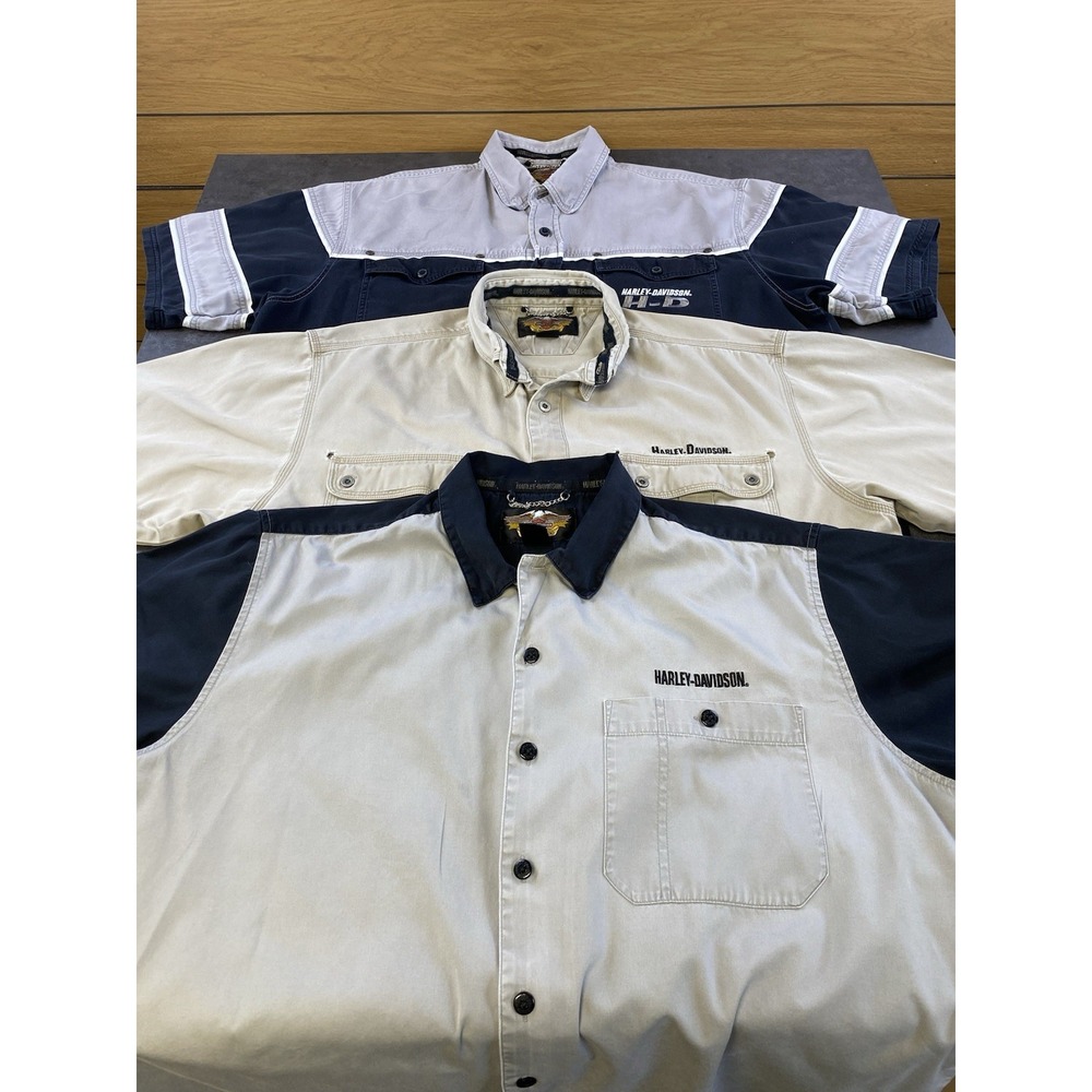 Harley Davidson Lot of 3 Button down shirts XL